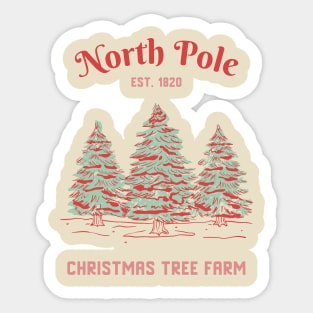 North Pole Christmas Tree Farm Sticker